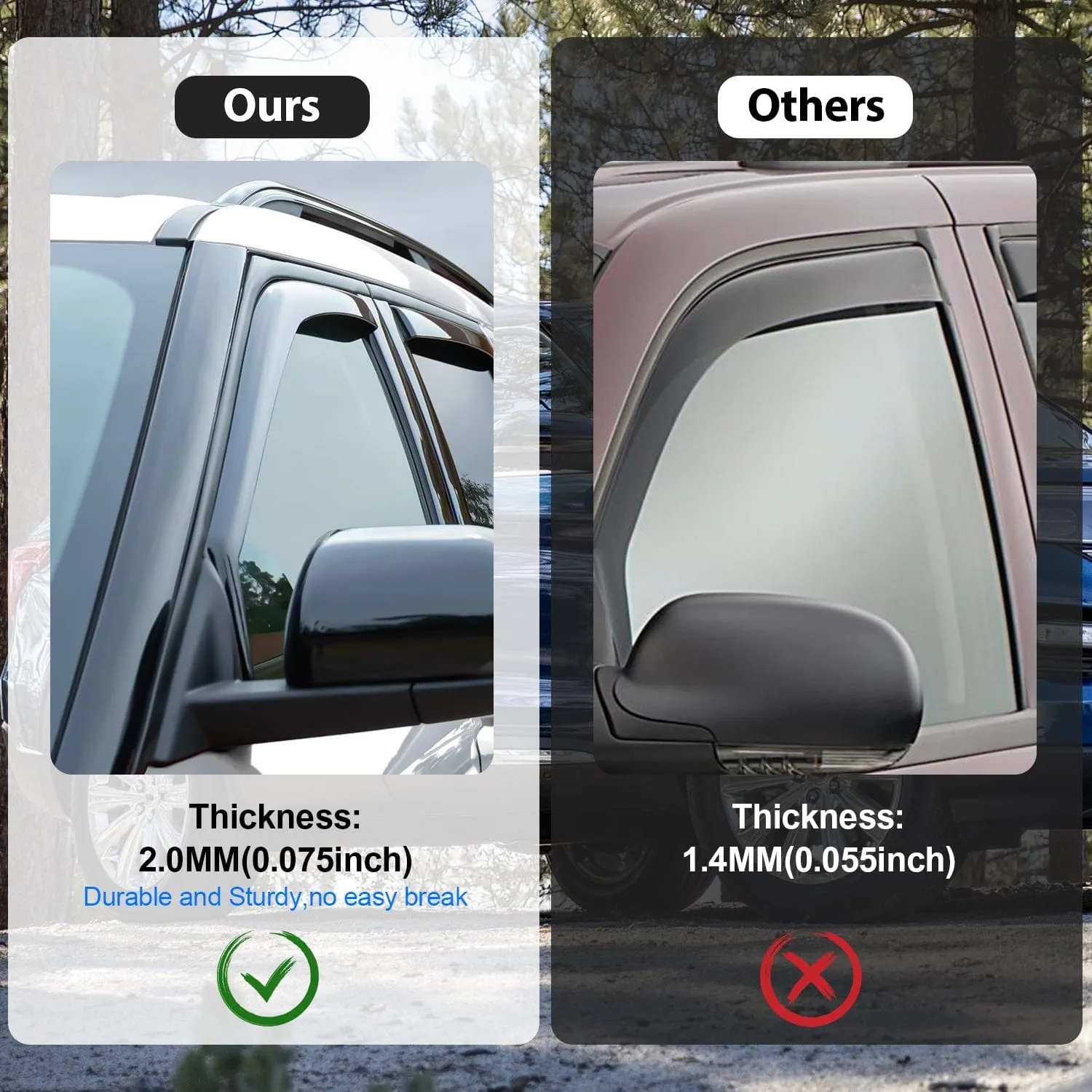 4pcs Rain Guards For Jeep Grand Cherokee L 2021 2022 2023 2024