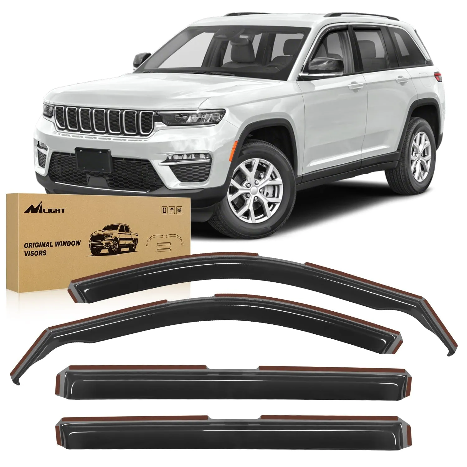 4pcs Rain Guards For Jeep Grand Cherokee L 2021 2022 2023 2024