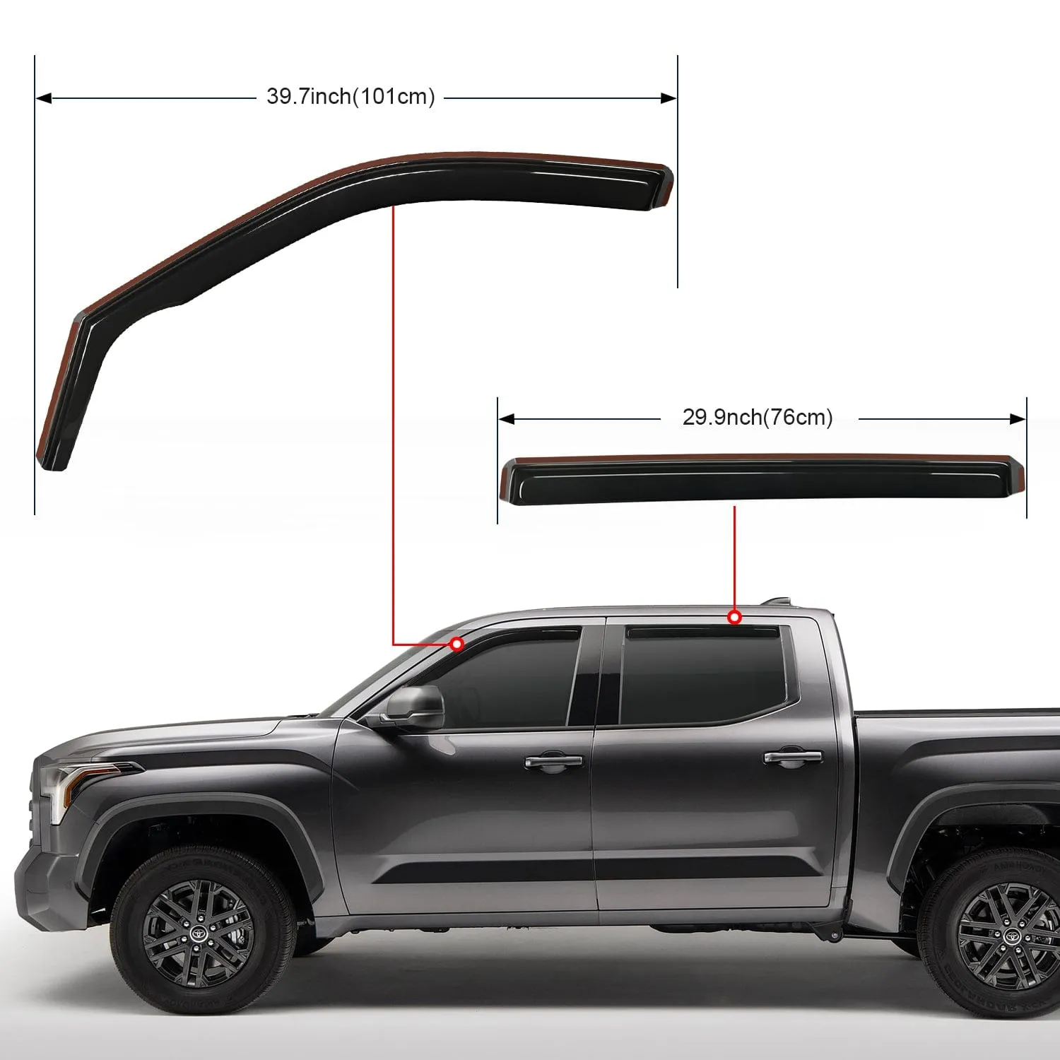 4pcs Rain Guards For Toyota Tundra 2022 2023 2024 2025 Crew Max