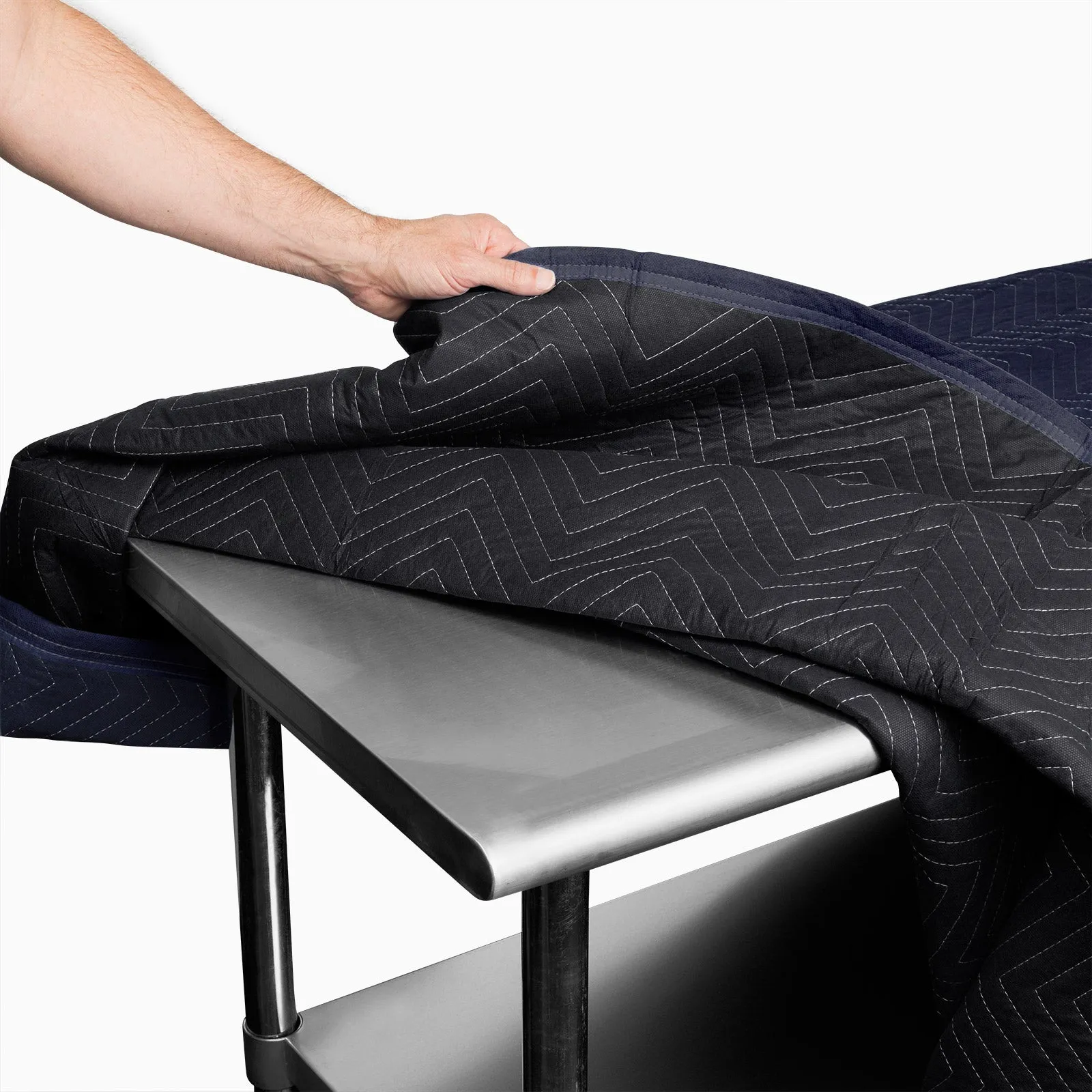 8-Pack, 80"x72" Moving & Packing Blankets- Blue & Black by Sure-Max