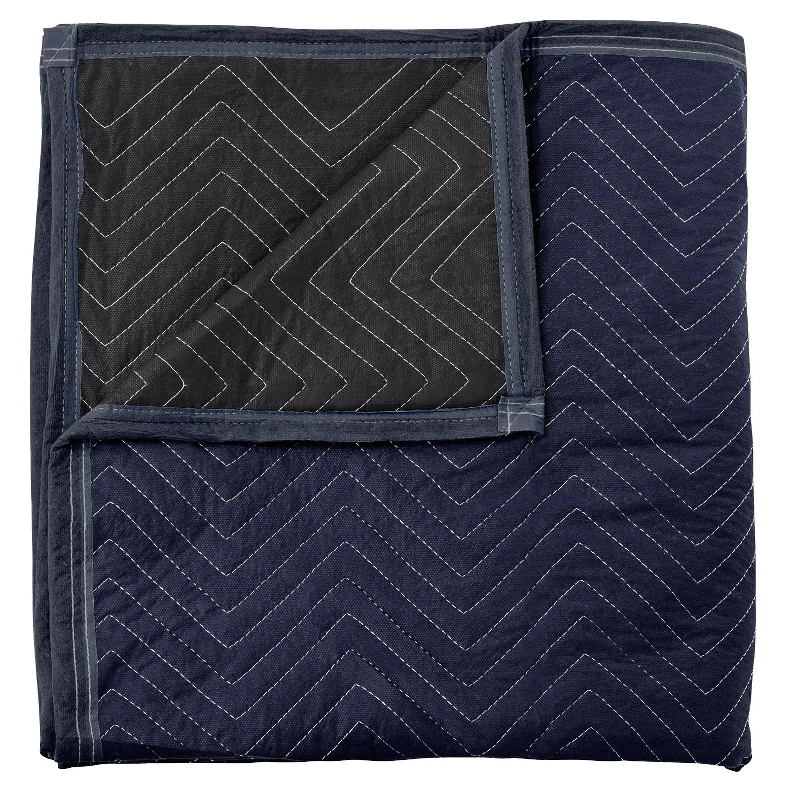 8-Pack, 80"x72" Moving & Packing Blankets- Blue & Black by Sure-Max