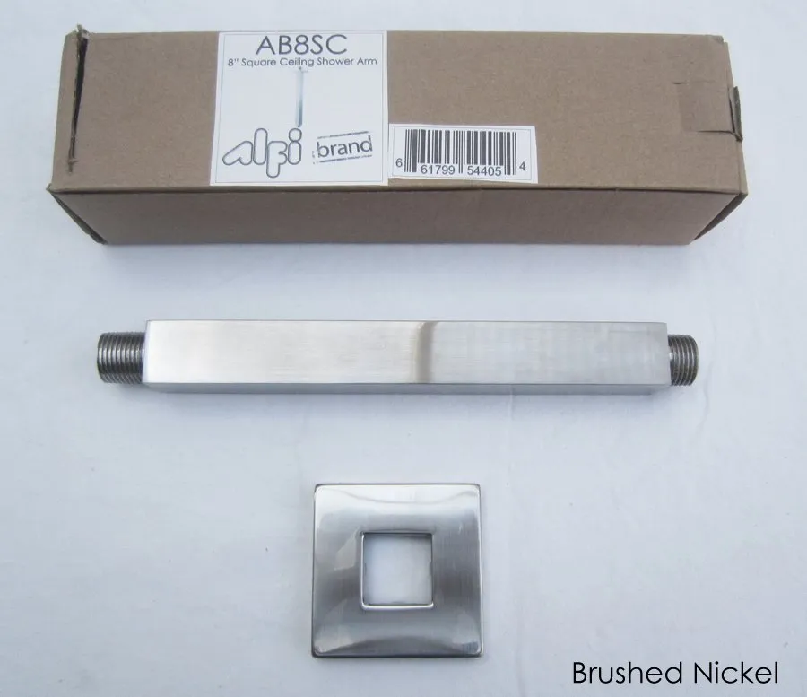 ALFI AB8SC 8" Square Ceiling Mounted Shower Arm for Rain Shower Heads