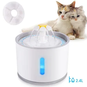 Automatic Pet Cat Water Fountain with LED Lighting