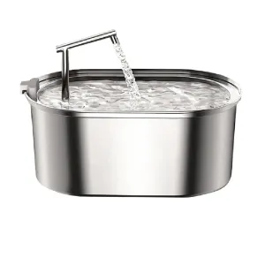 Automatic Stainless Steel Pet Water Fountain with Dual Filtration