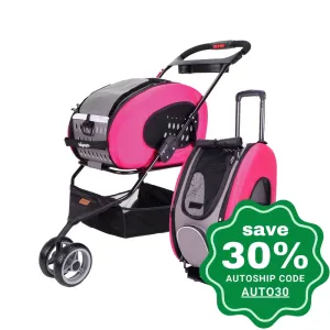 Ibiyaya - 5-in-1 Combo EVA Pet Carrier/Stroller - Pink