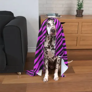 Pet Blanket Throw - Pink Zebra