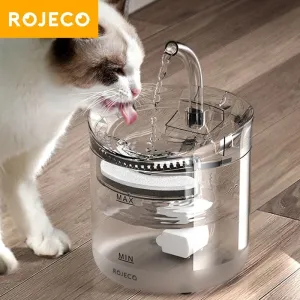 ROJECO Cat Water Fountain Automatic Pet Water Dispenser Pet Smart Drinker For Cats Auto Sensor Cat Drinking Fountain Accessories