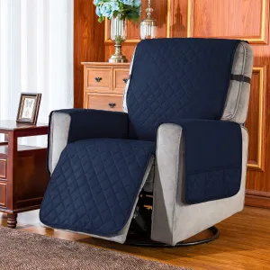 Sureix™ Non-Slip Recliner Chair Slipcovers Navy Blue